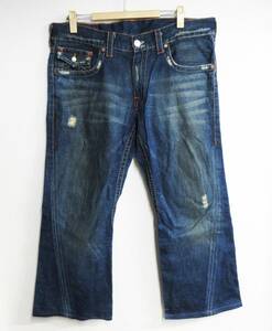 GN-3318【デニムパンツ】TRUE RELIGION/トゥルーレリジョン★＃803★レインボー★プレミアムデニム★米国 USA製★W36★フレア ブーツカット