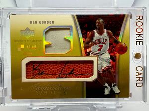 RPA Ball 貴重最高級 RC Rookie Patch Auto 04 Upper Deck Exquisite Ben Gordon ベン・ゴードン NBA ルーキー サイン ボール Panini Bulls