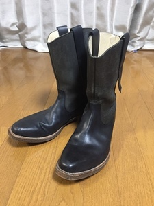 美品☆【lot holon by wjk】バックジップ ロングレザーブーツ 41 24 809