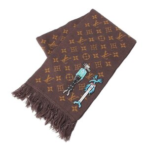 【ルイヴィトン】Louis Vuitton　21SS エシャルプ LVフレンズ モノグラム ウール マフラー MP2964 ブラウン 【中古】【正規品保証】215071