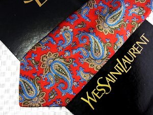 【在庫処分セール】●特売●FK0054●【YSL】サンローラン【ペイズリー 柄】ネクタイ●