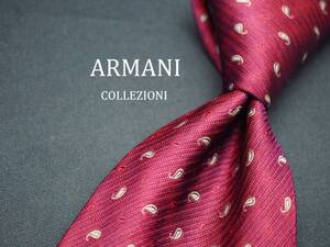 美品【ARMANI COLLEZIONI アルマーニ コレッツォーニ】 C1448 ワイン系 SILK ブランド ネクタイ 古着 良品