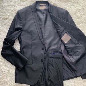  【希少 極美品】ZARA ザラ スーツ セットアップ XL相当 大きいサイズ ブラック グレー 2B サイドベント ビジネス パーティー フォーマル