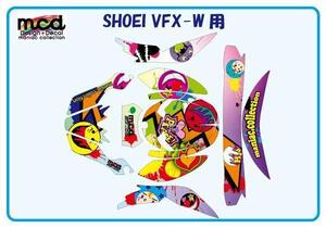 SHOEI VFX-W ヘルメットデカール デカールセット ステッカー 落書きワッペン ショウエイ オフ車 オフロード レース メタリック