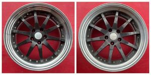 深リム　WORK GNOSIS GS1 ワークグノーシス 19×9J+40 PCD114.3-5穴　ハブ径約73mm アルミホイール2本セット