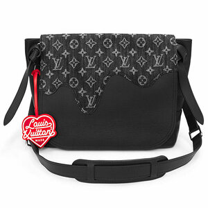 （未使用　展示品）ルイ ヴィトン LOUIS VUITTON ブサス トーキョー NIGO コラボ ショルダーバッグ モノグラムデニム レザー 黒 M45971