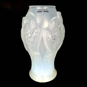 ★良品 ◆ ラリック　鳥　LALIQUE　オパルセント　花瓶　フラワーベース　シールつき