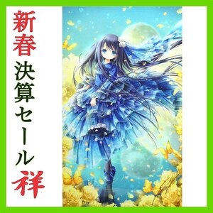 祥新春SALE【真作】てぃんくる「MISSING BLUE C/E」ミクストメディア ラメ加工 保証書 超人気作家 絵師百人展 萌え絵【ギャラリー祥】