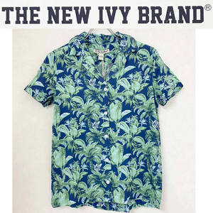 新品 XS ★ コストコ THE NEW IVY BRAND レディース 半袖 シャツ パームツリー ヤシ柄 ブラウス 開襟 羽織り アロハシャツ 南国 ハワイ