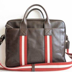 【美品】BALLY 【レザー 2WAY ブリーフケース】ブラウン ショルダーバッグ ビジネスバッグ バリー 2403171