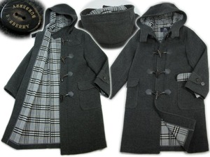 ★新品未使用★140★BURBERRY★バーバリー★裏総チェック付★フード付きダッフルコート通学・男女兼用★タグ付★