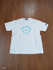 【中古品 美品】PEARLY GATES　パーリーゲイツ　ロゴ半袖Ｔシャツ　白　ホワイト　ニコちゃんマーク　メンズ　サイズ５（Ｌ）　