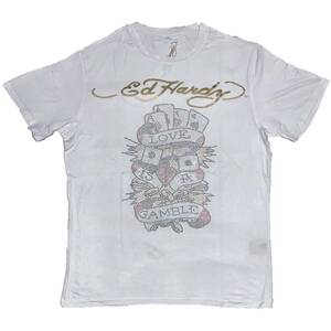 [並行輸入品] Ed Hardy エド・ハーディ LOVE GAMBLE ストーンプリント Tシャツ (ホワイト) S