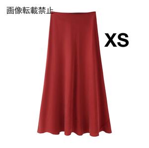 vintage ヴィンテージ レトロ サテン ロング フレアスカート ボトムス XSサイズ レディース★ZARA 好きな方に★2024 秋新作 新品未使用★