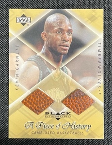 NBA 1999-2000 UPPERDECK BLACK DIAMOND KEVIN GARNETT GAME-USED BASKETBALL ケビン・ガーネット実使用バスケットボール Wピース