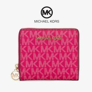 新品 MICHAEL KORS マイケルコース ミニウォレット シグネチャー ロゴ ジップアラウンド ピンク 新品未使用 レディース プレゼント