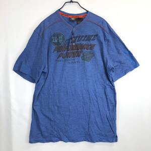 ハーレーダビッドソン - Harley-Davidson ハーフボタン Tシャツ ブルー系 Lサイズ