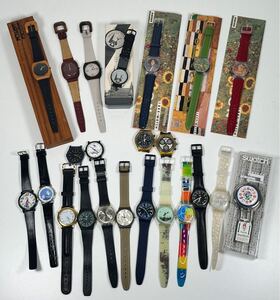 1円〜 ◆ 腕時計 おまとめ 20点以上 / swatch スウォッチ LAKS-WATCH ラクスウォッチ ウッドウォッチ ディズニー 他 / 動作未確認ジャンク