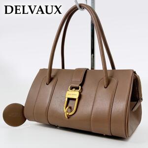 希少 デルヴォー DELVAUX ジョージ ハンドバッグ かばん Georges George ゴールド金具 グレー グレージュ レディース