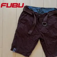 古着　美品　フブ　FUBU  ハーフパンツ　リバーシブル　30 ブラウン　グレー