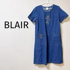 0162 BLAIR デニム ワンピース 古着 デニム 花柄 春夏