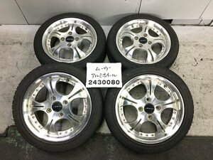 社外 アルミホイール STICH ポリッシュ ディッシュ 5J+45 PCD100 4穴 ハブ径67mm 155/55R14 ATR-K 溝有 ワゴンR ムーヴ タント 等 012693