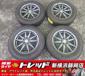 新横浜師岡店 中古アルミスタッドレス 4本SET Humanline HS-08 16インチ6.5J-5穴114.3+38DG ＆ KENDA ICETEC NEO KR36 215/60R16 カムリ等