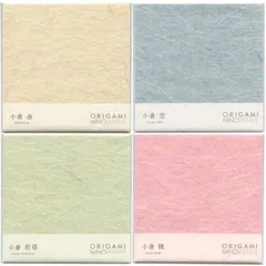 懐紙 工作 日本製 便箋 御朱印 高級和紙 用紙 上品 MINOWASHI おりがみ JapanesePaper 和紙折り紙 伝統 本格派 ORIGAMI おしゃれ 】美濃和紙 (王道セット（小倉 桃 金/小倉 空 若草/小倉 空/小倉 若草 桃 金 ×各1）