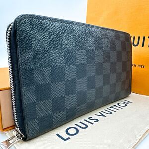 3732【極美品】LOUIS VUITTON ルイヴィトン ダミエ グラフィット ジッピーオーガナイザー ラウンドファスナー 長財布 N63077/CR2133