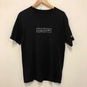 (23)Yohji Yamamoto × NEW ERA Tシャツ L 4 ブラック 黒 コットン FN-T97-081 ヨウジヤマモト ニューエラ 半袖