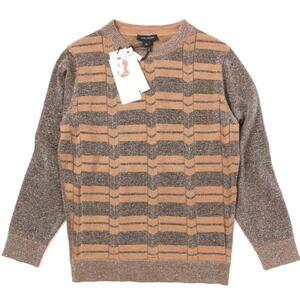 【SALE】新品 定価85,320円 Marc Jacobs ラメ入りcrew neck sweater XS CAMEL SILVER マークジェイコブス クルーネック トップス