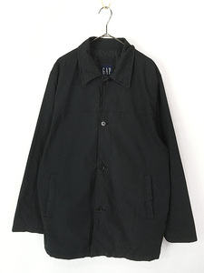 古着 90s GAP Tバック ブラック ナイロン カー コート L