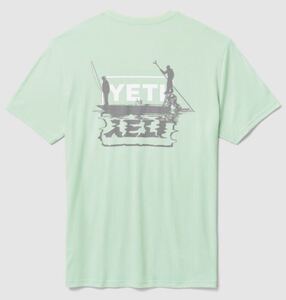 Yeti イエティ Tシャツ 半袖 日本未発売 skiff tee 新品 半袖Tシャツ グレー イェッティ イエティー アウトドア 丸首 ロゴティー L iceblue