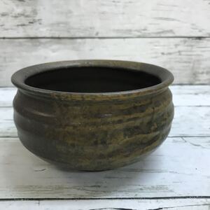 【長期保管品】茶道具 建水 自然釉 茶碗 抹茶碗 陶器 陶印有り 旧家蔵出 茶器 和食器