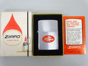 新品 未使用品 1977年製 ZIPPO ジッポ Dr Pepper ドクターペッパー シルバー 銀 オイル ライター USA イタリック 斜めロゴ 筆記体 70年代