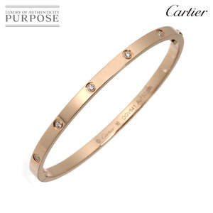 カルティエ Cartier ラブ ブレス SM フル ダイヤ 10P #16 K18 PG 750 ブレスレット バングル Love Bracelet【証明書付き】 90252904