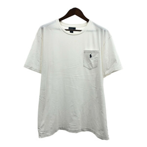 SALE/// Polo by Ralph Lauren ポロ ラルフローレン 半袖Ｔシャツ ワンポイント ホワイト (メンズ XL) Q6364