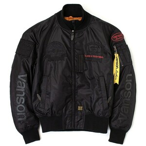 【在庫あり 即納】バンソン 2XLサイズ VS23108W MA-1ジャケット BK/BK 2XL VANSON MA-1 JACKET (秋冬モデル)