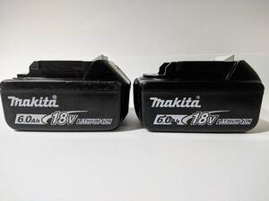 充電56回と63回 マキタ makita 18V リチウムイオン バッテリー BL1860B 6.0Ah 純正品 詳細説明で 容量計測・セルバランス調整済み V5とV2