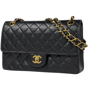 【ジャンク品】シャネル CHANEL マトラッセ Wフラップ チェーン ショルダーバッグ ココマーク レザー ブラック A01112 レディース 【中古】