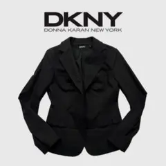 美品 DKNY ブラック ストライプ ジャケット 立体フォルム Zipup