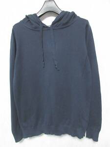 ジョンスメドレー JOHN SMEDLEY コットン ニット プルオーバー パーカー 紺 XXS irmri kn45