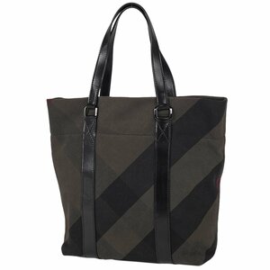 バーバリー BURBERRY チェック柄 トートバッグ ショルダーバッグ トートバッグ キャンバス ブラウン レッド レディース 【中古】