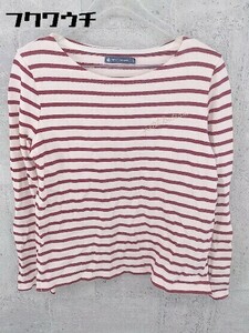 ◇ PETIT BATEAU プチバトー ボーダー柄 長袖 Tシャツ カットソー サイズXS ピンク レッド レディース