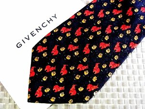 ♪34357D♪状態並品【象 ゾウ 動物 柄】ジバンシー【GIVENCHY】ネクタイ