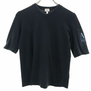 アルマーニジーンズ イタリア製 半袖 Vネック Tシャツ 4 ブラック ARMANI JEANS メンズ
