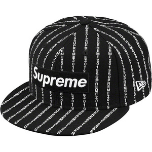 希少★新品本物【黒★8】Text Stripe New Era Box ボックス テキストストライプ ニューエラ 正規店購入 シュプリーム 入手困難 Supreme19SS