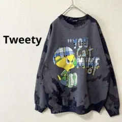 Tweety ツイーティー プリント クルーネック トレーナー　裏起毛