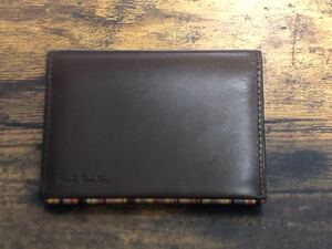 ★ ポールスミス こげ茶 定期入れ 使用浅 中古 送料込 箱付き Paul Smith BAG★