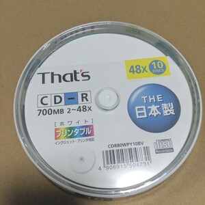 新品　 太陽誘電　　 CD-R 　　10枚　 700MB　　日本製　　CDR80SPY10MBV　　　That